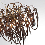 Люстра подвесная с объемной композицией из скрученных лент и металлических цепочек Atlantis Chain варинант исполнения - 3 | Loft Concept в Рязани