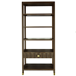 Стеллаж Elsa Dreams Walnut со стеклянными полками и ящиком варинант исполнения - 7 | Loft Concept в Рязани