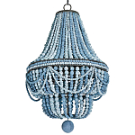 Люстра каплевидной формы украшенная круглыми бусинами синяя Blue Wooden Beads Chandelier варинант исполнения - 2 | Loft Concept в Рязани