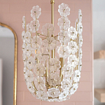 Подвесной светильник декорированный цветами из стекла Lightness of Flowers варинант исполнения - 4 | Loft Concept в Рязани