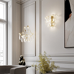 Люстра подвесная из металла с хрустальными подвесками прозрачного цвета Quasar 41 варинант исполнения - 7 | Loft Concept в Рязани