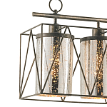 Люстра прямоугольная с 5-ю плафонами из стекла с узором Translucent Pattern варинант исполнения - 1 | Loft Concept в Рязани