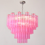 Элитная Люстра Textured Glass Pink Chandelier Ярко Розовое стекло варинант исполнения - 4 | Loft Concept в Рязани