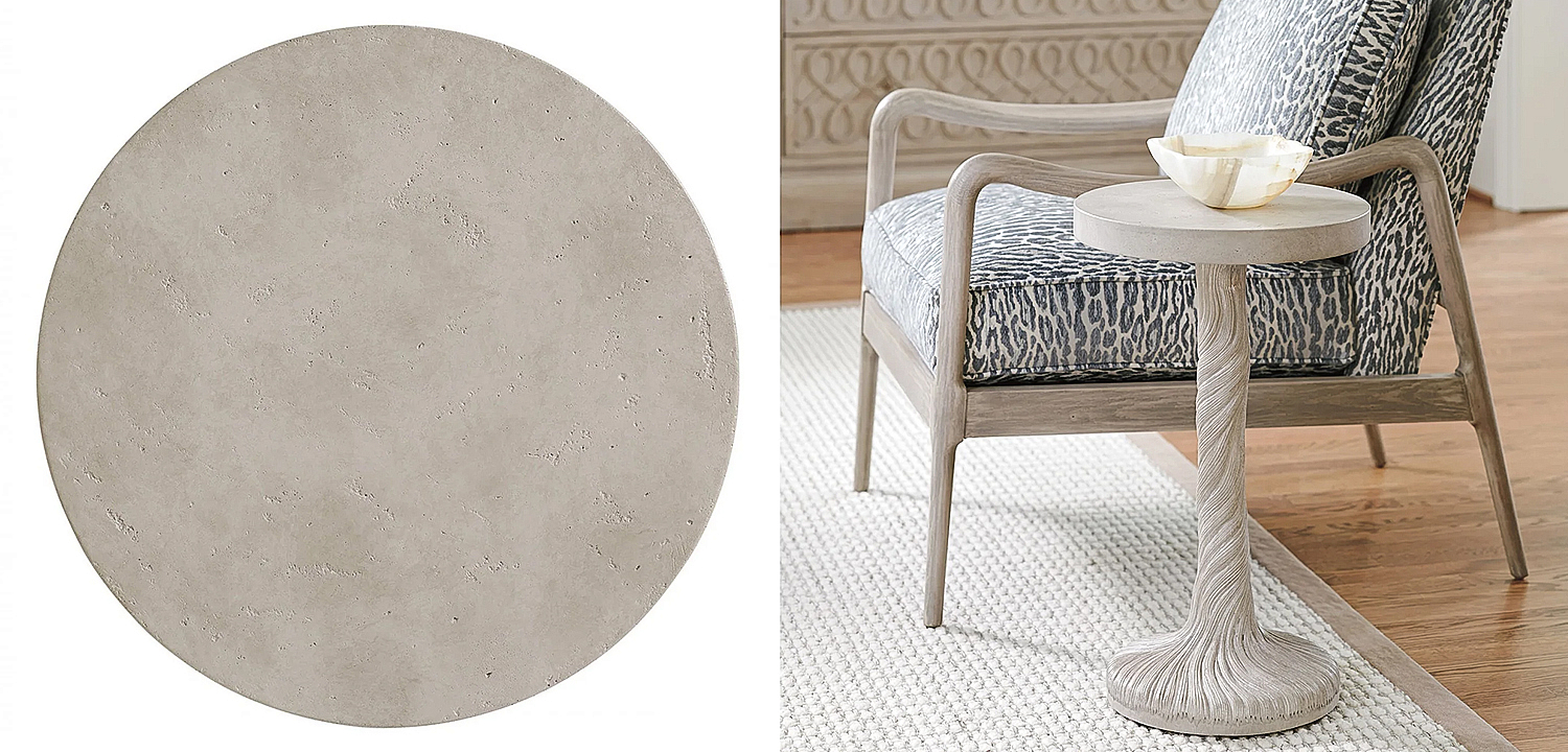 Приставной стол Barclay Butera Malibu Saddle Peak Round Accent Table Приставной стол Barclay Butera Malibu Saddle Peak Round Accent Table - Loft-Concept в Рязани