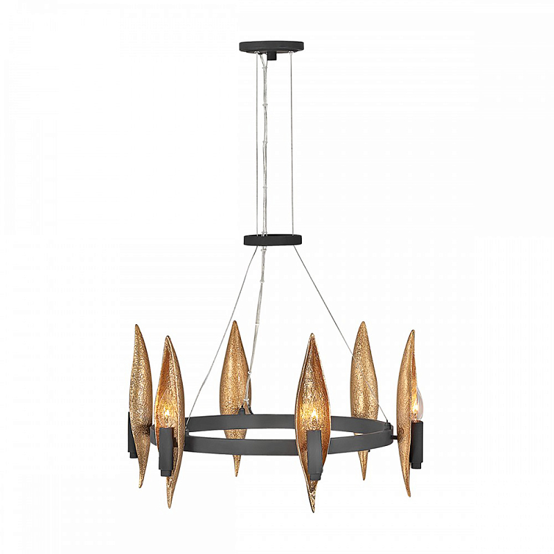 Люстра Hinkley 6 патронов Черный Янтарный в Рязани | Loft Concept 