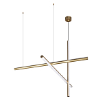 Люстра с 3-мя  пересекающимися цилиндрическими плафонами на тонких тросах Trumpet tube варинант исполнения - 4 | Loft Concept в Рязани