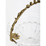 Чаша из прозрачного стекла на ножке с бронзовой ручкой в виде ветки Eden Garden варинант исполнения - 5 | Loft Concept в Рязани