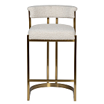 Стул барный букле бежевый с каркасом цвета матовое золото Tactility варинант исполнения - 1 | Loft Concept в Рязани