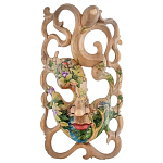 Маска деревянная резная расписная Tropical Paradise варинант исполнения - 4 | Loft Concept в Рязани