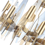 Люстра с вертикальными стеклянными элементами и металлическим каркасом цвета Латунь Vertical Glass варинант исполнения - 3 | Loft Concept в Рязани