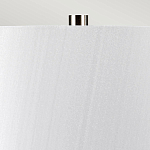 Настольная лампа с круглым фарфоровым основанием ручной работы с покрытием глазурью и белым абажуром из искусственного шелка Elstead Lighting варинант исполнения - 3 | Loft Concept в Рязани