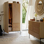 Шкаф с геометрическим рисунком на дверцах Anders Dark Wood варинант исполнения - 6 | Loft Concept в Рязани