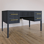 Большой Рабочий стол Primo с 5 выдвижными ящиками Черный дуб варинант исполнения - 2 | Loft Concept в Рязани