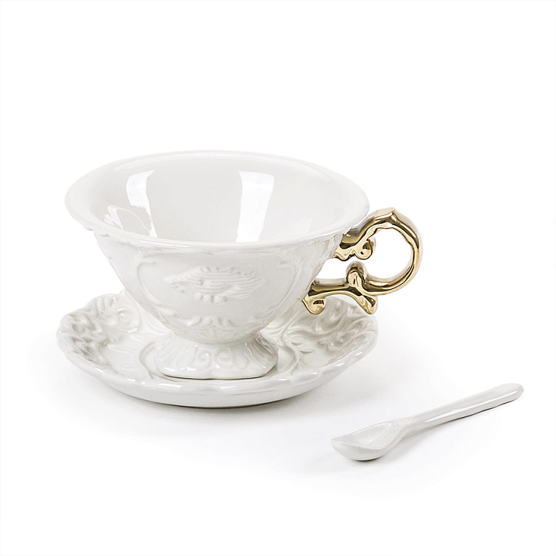 Чайная пара Seletti I-Tea Gold Белый Золотой Чайная пара Seletti I-Tea Gold Белый Золотой в Рязани | Loft Concept