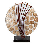 Настольная лампа из перламутра и дерева на подставке Indonesian Shell варинант исполнения - 1 | Loft Concept в Рязани