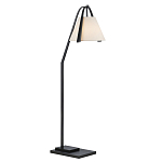 Торшер с черным каркасом и белым тканевым абажуром в форме конуса Stylish Solution варинант исполнения - 1 | Loft Concept в Рязани