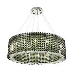 Круглая люстра с хрустальными подвесками Crystal Art Chrome Green Chandelier 12 варинант исполнения - 1 | Loft Concept в Рязани