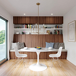 Люстра с 6-ю лампами на тонких изогнутых рожках в современном стиле Feiss варинант исполнения - 7 | Loft Concept в Рязани