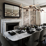 Обои ручная роспись Distant Bamboo Special Colourway on Lead Grey dyed silk варинант исполнения - 1 | Loft Concept в Рязани