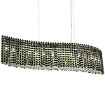 Линейная люстра изогнутой формы с хрустальными подвесками Crystal Art Chrome Green Linear Chandelier варинант исполнения - 1 | Loft Concept в Рязани