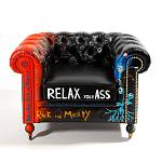 Кресло "Умный Умник" Rick and Morty graffiti chair натуральная кожа  варинант исполнения - 2 | Loft Concept в Рязани