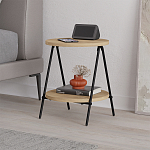 Стол приставной с 2-мя круглыми столешницами из дерева ESSEL OAK варинант исполнения - 6 | Loft Concept в Рязани