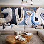 Арт-объект ручной работы Blue Abstraction из 4-х панелей варинант исполнения - 1 | Loft Concept в Рязани