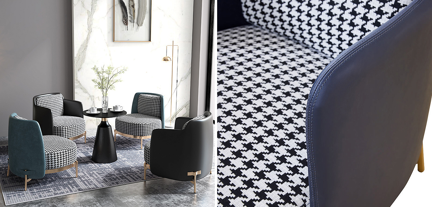 Кресло Pied de Poule Blue Armchair Кресло Pied de Poule Blue Armchair - Loft-Concept в Рязани