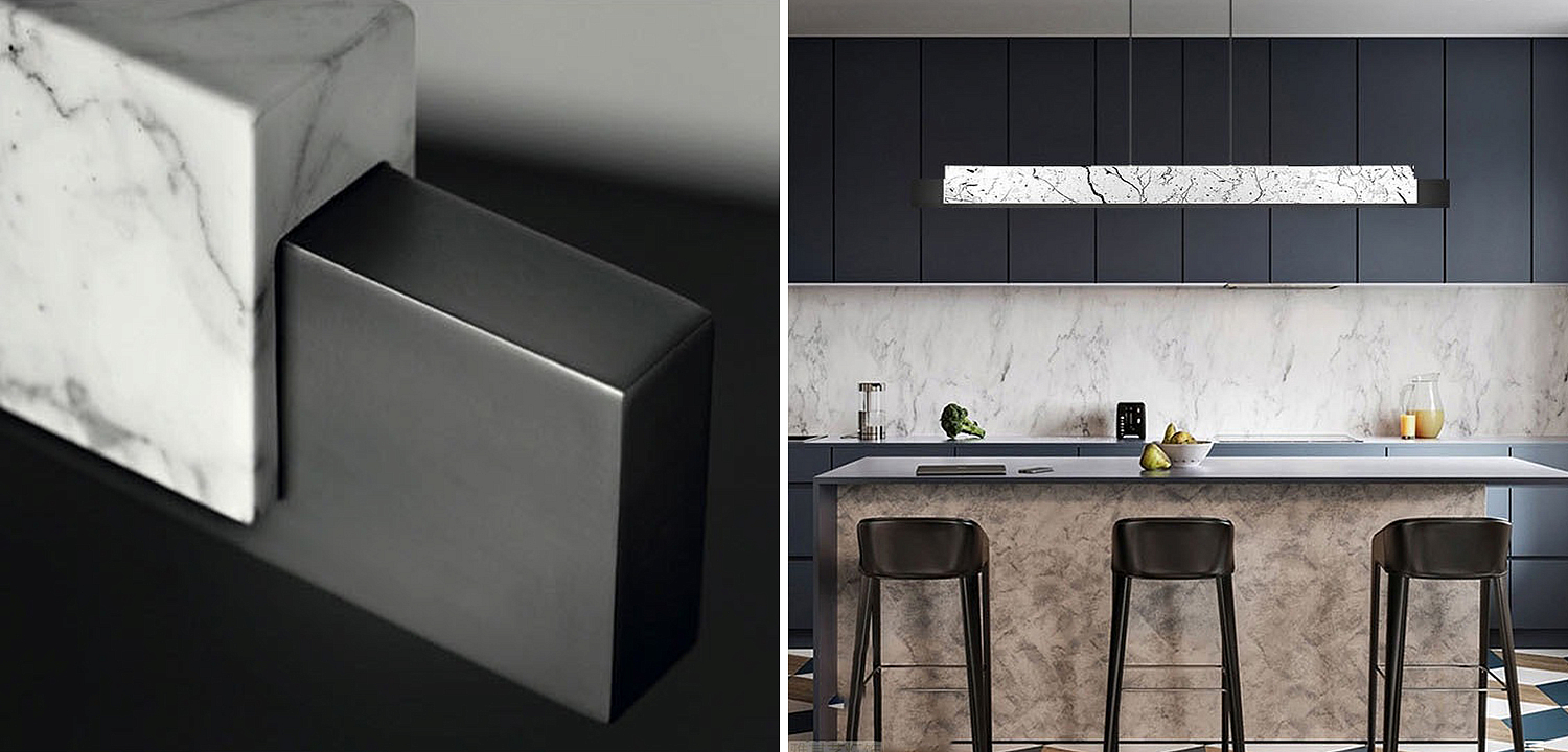 Люстра Leonce Marble Linear Chandelier White Люстра Leonce Marble Linear Chandelier White - Loft-Concept в Рязани
