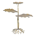 Столик приставной с тремя столешницами Тропические листья Tropical Forest gold варинант исполнения - 1 | Loft Concept в Рязани