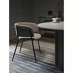 Стул полукруглый с каркасом из металла и мягким сиденьем и спинкой Soft Chenille варинант исполнения - 5 | Loft Concept в Рязани