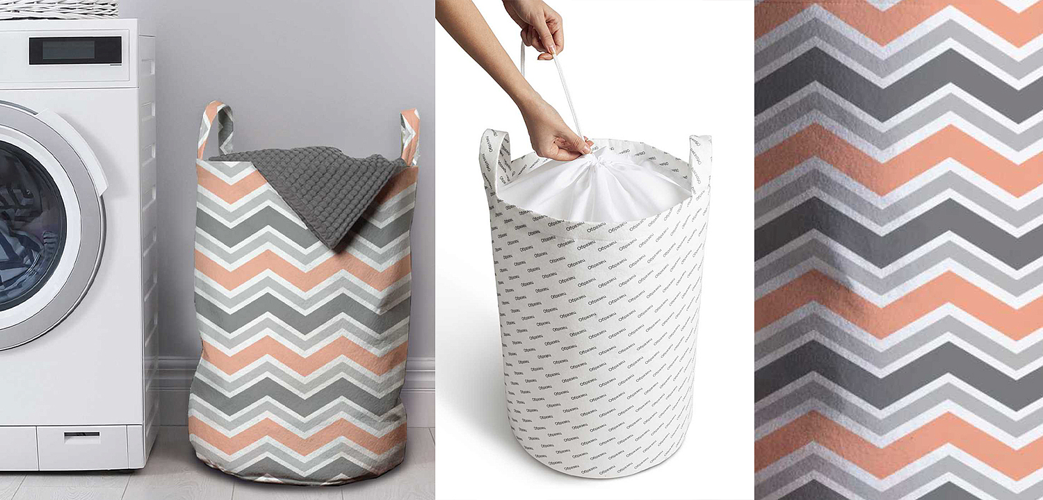 Корзина Gray Chevron Basket Корзина Gray Chevron Basket - Loft-Concept в Рязани