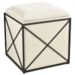 Пуф бежевый с черной металлической рамой Beige Pouf варинант исполнения - 4 | Loft Concept в Рязани