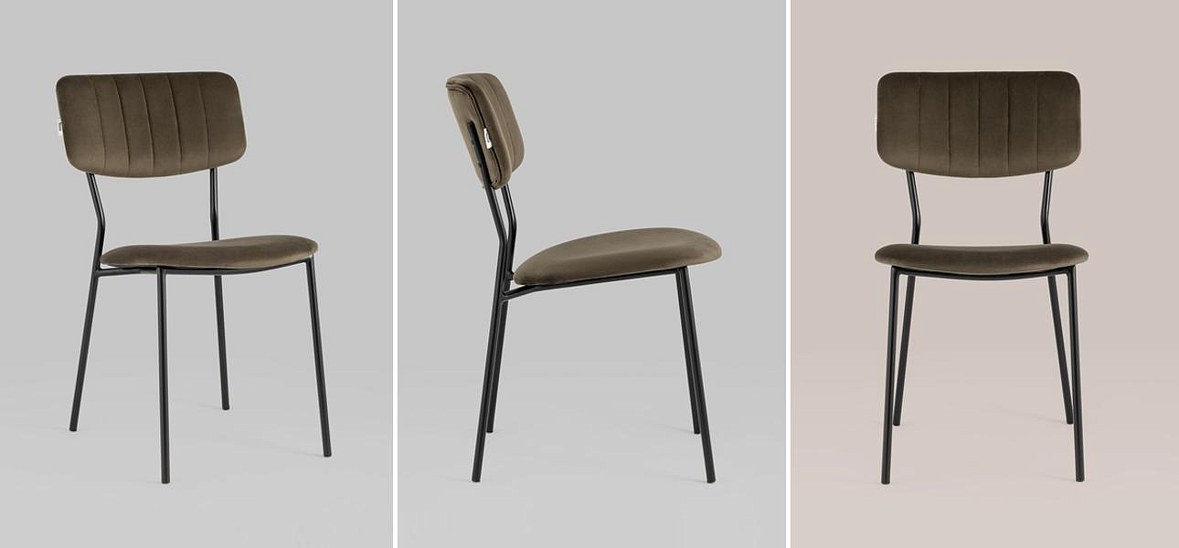 Стул Singer Chair без подлокотника Коричневый Велюр Стул Singer Chair без подлокотника Коричневый Велюр - Loft-Concept в Рязани