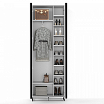 Двухдверный шкаф белого цвета Strict Lines варинант исполнения - 4 | Loft Concept в Рязани