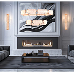 Люстра с 2-мя кольцами с текстурным природным рисунком IceFlame варинант исполнения - 6 | Loft Concept в Рязани