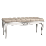 Банкетка из массива бука с бежевой обивкой из велюра White Provence варинант исполнения - 1 | Loft Concept в Рязани